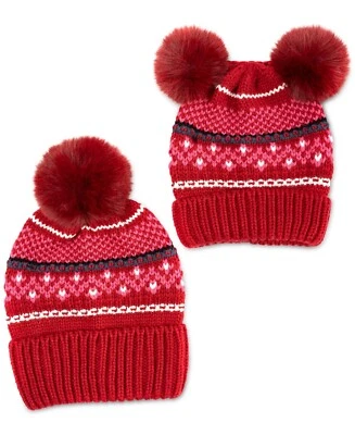 Charter Club 女式 Mommy & Me Fair Isle Beanies 套装,适用于梅西百货 - 红色 — 第 1/2 张图片