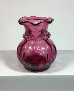 4" Cranberry Farbe Glas Vase - Bild 1 von 5