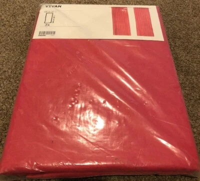 IKEA Vivan Curtains Pink 2 57" X 98" 145 X 250cm Two Panels in Poly Cotton NEW Foto 1 de 4