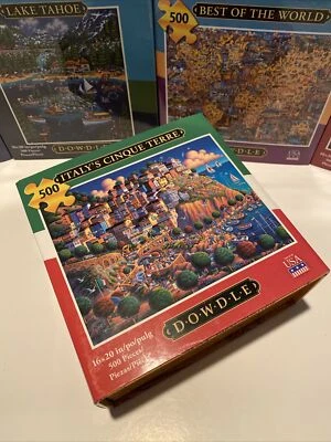 Italy's Cinque Terre 500 Piece 16x20 Jigsaw Puzzle Dowdle Folk Art 00466 New - Image 1 of 2