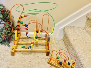 Vintg Educo The Original Supermaze Wooden Bead Roller Coaster Activity Maze Toys - Picture 1 of 24