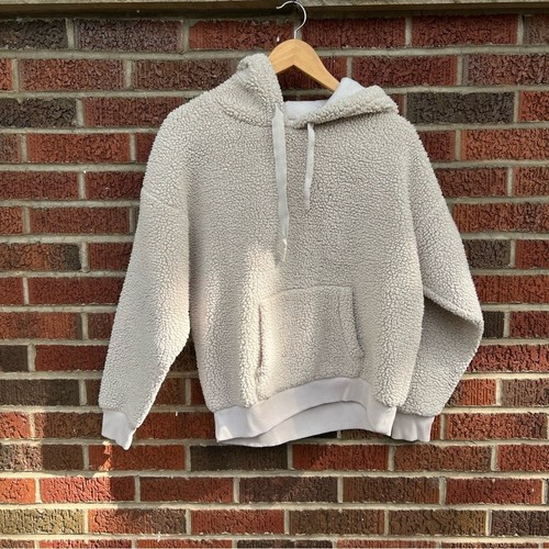 OFF WHITE Felpa con cappuccio American Eagle Cream Sherpa Fleece Pullover