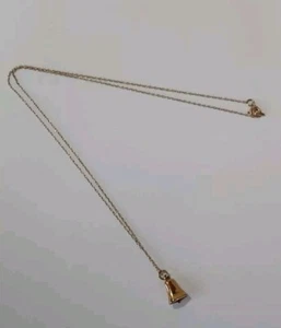 Vintage 9 kt Gold Glocke Charm Anhänger an Kette Halskette Geschenk Hochzeit Brautjungfer - Bild 1 von 2