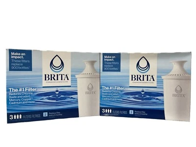 2 Packs of 3 (6 Filters Total) BRITA Pitcher Replacement Filters OB03 New SEALED - Image 1 of 2