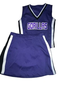 Cheerleader Uniform Outfit Kostüm Jugend Gorillas 32" Top 26 Rock lila schwarz - Bild 1 von 4