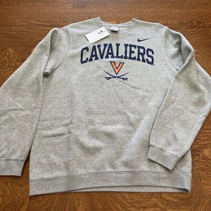 Nike Virginia Cavaliers Men’s Cotton Crew Neck Sweater Size L NWT - Picture 1 of 2