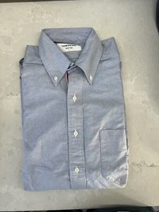 Thom Browne Mens GG Placket Oxford Shirt - X-Small - 14.5 - Blue - Free P&P - Picture 1 of 8