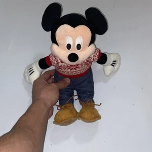 Mickey Mouse Disney & Hallmark Christmas Sweater Plush 14” Stuffed Animal 2014 - Picture 1 of 10