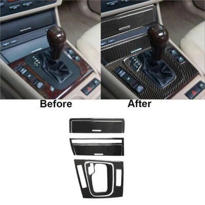 Cubierta de panel de cambio de marchas de fibra de carbono 6 piezas para BMW Serie 3 E46 1998-2005  Foto 1 de 4