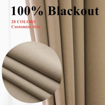 300/400cm Extra High 100% Blackout Curtains for Living Room Thermal Insulated - Image 1 of 4
