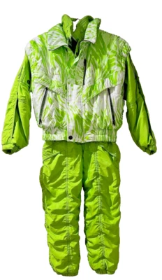 Vintage Girl Warm Snowsuit Ski Jacket Pants Set Windproof Green 140 M A000089 - Image 1 of 4