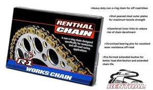 Renthal 520-R1 Gold Chain 520x110 Links For Kawasaki KDX400 1979 - Picture 1 of 4