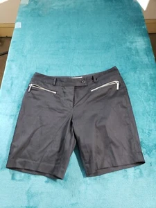 Michael Kors Shorts Sz 6 Womens Black Ladies Stretch Bermuda Zipped Pockets - Picture 1 of 12