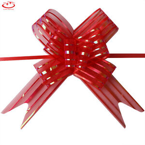 10Pc Large Organza Ribbon Wedding Car Party Decor Gift Wrap 50mm DIY Pull Flower