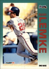 1992 Fleer Atlanta Braves Baseball Card #362 Mark Lemke