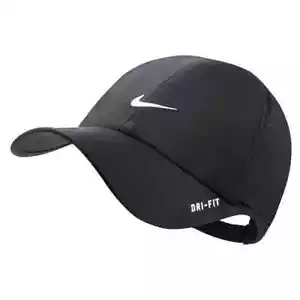 Nuevo Nike Pluma Luz Gorra Sombrero Dri Fit Correr Tenis NEGRO/Blanco SWOOSH 595510-010 - Imagen 1 de 5
