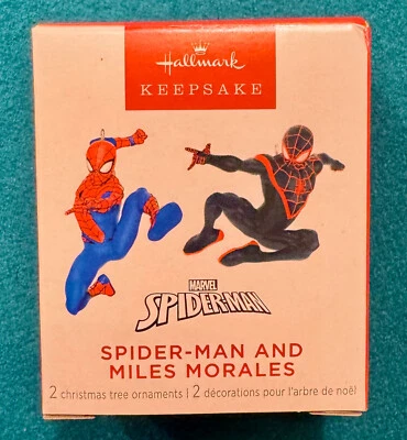 Hallmark Keepsake 2023 Spider-Man and  Miles Morales Minature Ornaments New - Image 1 of 3