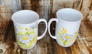 2 Vintage MCM 1979 Fitz and Floyd Variations Daisy Flower Coffee Tea Cups unused - Picture 1 of 7