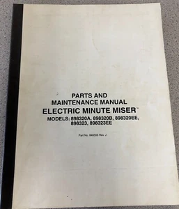 Cushman Parts Maint. E Minute Miser 898320A-B, 898320EE, 898323, 898323EE - Picture 1 of 3