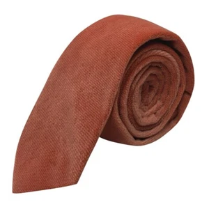 Lujo Bronce con Textura Terciopelo Corbata, Marrón - Imagen 1 de 2