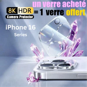 Verre Trempé iPhone vitre Coque Protection Caméra 16 15 14 Pro 13 12 11 Pro Max - Photo 1 sur 26