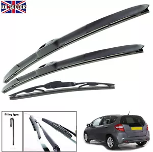 Fits Honda Jazz 2008-2015 Hybrid Wiper Blades Set Of 3 HY-035 26"14"14"HRC - Picture 1 of 12