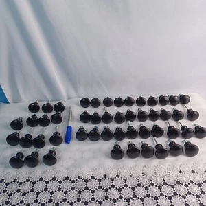 Set Of 50 Black Cabinet Knobs Used Drawer Pull Sleek Modern - Picture 1 of 15