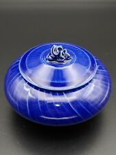 霁蓝釉瓷器螺钮熏香罐 Vintage Blue Ware Porcelain Coral Snail Art Lid Incense Burner Censer