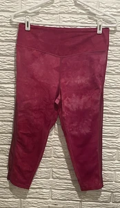 Leggings donna ZYIA ACTIVE rosa tie dye vita alta crop taglia 12 19,5" = cuciture interne - Foto 1 di 11