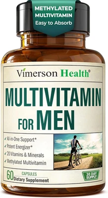 Multivitamínico para Hombres - Cápsulas Multivitamínicas y Multiminerales Metiladas para Hombres con Foto 1 de 4
