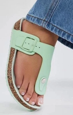 New In Box Soda Women's Mint Green Sandals T-Strap Soft Cork Flip Flops Size 6.5 - Image 1 of 3