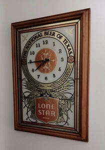 Lone Star Beer Wall Clock Working Measures 20x14 - Imagen 1 de 7