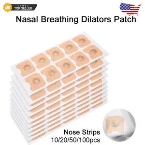 20 50 100 piezas tiras respiratorias nasal dilatador parches ingesta de oxígeno ayuda para dormir - Imagen 1 de 10