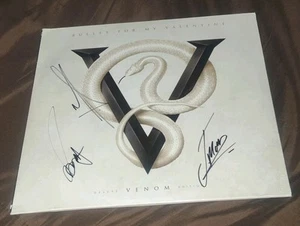 BULLET FOR MY VALENTINE VENOM DELUXE EDITION WHITE VINYL SIGNED BY BAND *READ* - Picture 1 of 13