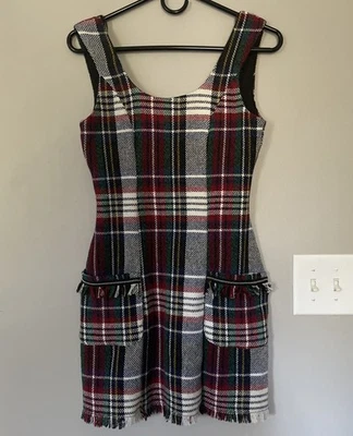 Дамы женщин Zara Tartan в клетку Pinafore туника платье размер маленький размер XS - Изображение 1 из 4