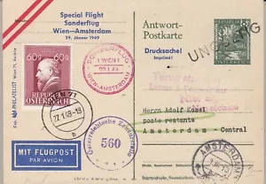 1949 ÖSTERREICH, Wien - Amsterdam Sonderkarte Müller 241 - Bild 1 von 1