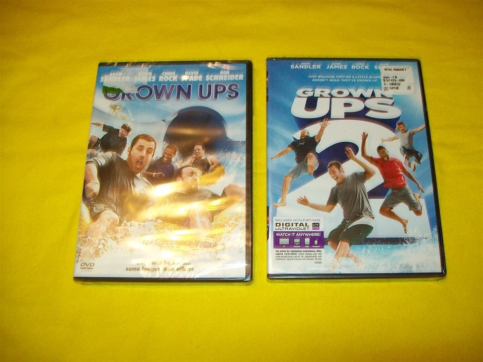 GROWN UPS & GROWN UPS 2 DVD NEW SEALED ADAM SANDLER KEVIN JAMES CHRIS ROCK - Image 1 of 1