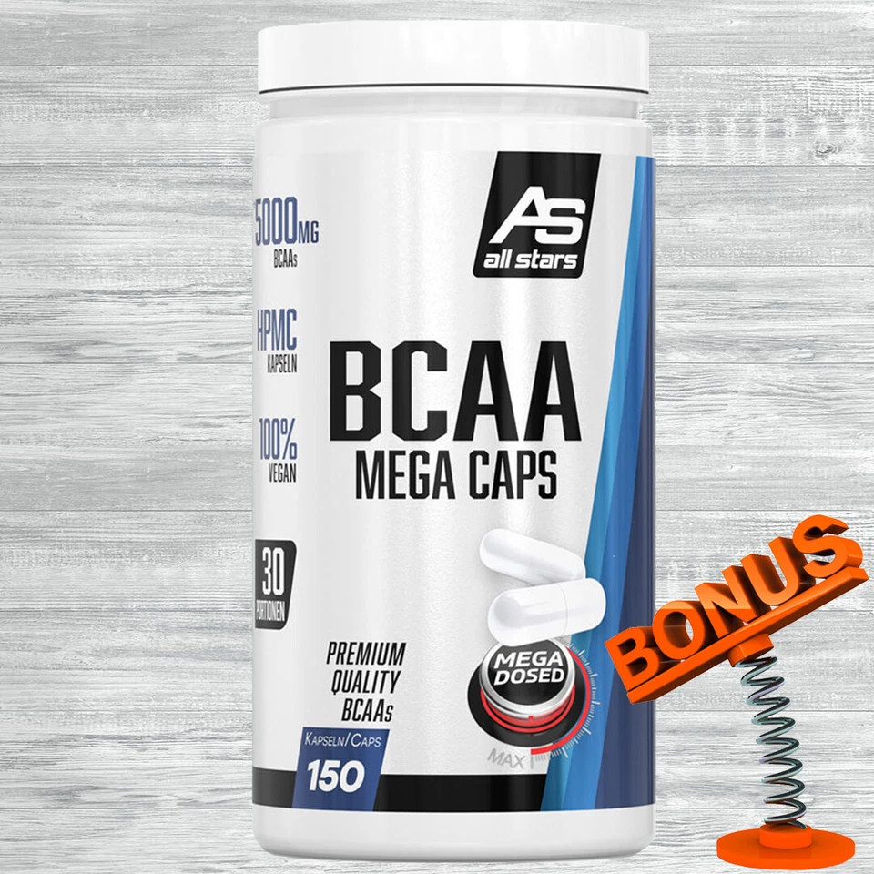 All Stars BCAA Mega Caps 150 Kapseln + Bonus 180,73 €/kg AllStars Aminosäuren - Bild 1 von 1