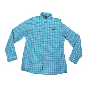 Vineyard Vines Harbor Button Up Shirt Men Size Small Blue Teal Check Vented - Picture 1 of 11