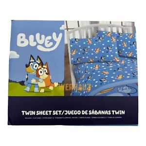 Bluey Bingo blau gepunktet Twin-Bettlaken-Set - 3-teiliges Set - Bild 1 von 3