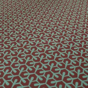 New Velour Soft Like Velvet Small Geometric Pattern Red Grey Upholstery Fabric - Picture 1 of 5