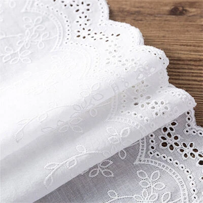 5 Yards Cotton Lace Trim Fabric Ribbon Embroidery Flower DIY Craft Applique - Image 1 of 4