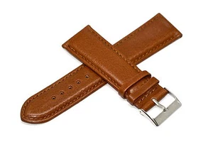 BROWN 22MM GENUINE LEATHER STITCHED WATCH BAND STRAP MOVADO BOLD STYLE - Picture 1 of 1