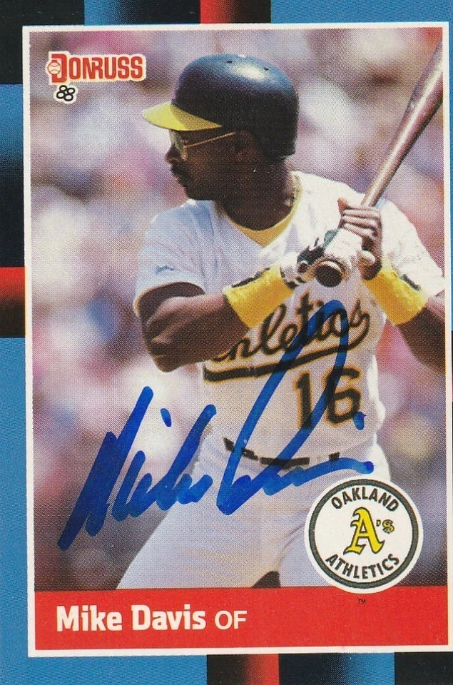 MIKE DAVIS  OAKLAND A'S  SIGNED 1988 DONRUSS  CARD #281 - Image 1 of 1