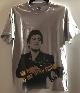 Scarface Say Hello To My Little Friend Medium weißes Herren-T-Shirt neu offiziell - Bild 1 von 1