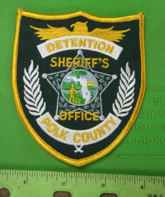 FLORIDA FL POLK CONDADO SHERIFF DETENCIÓN HOMBRO PARCHE POLICÍA🔥NOS🔥4" X 4 1/2" Foto 1 de 2