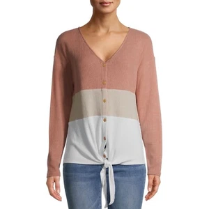 No Boundaries Juniors' Triple Stack Knit Top, Brown, XL (15-17) - Picture 1 of 2