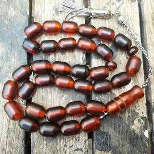 Prayer German Bakelite Tesbih Beads Old Vintage  Amber Islamic Misbaha Rosary 60 - Picture 1 of 10