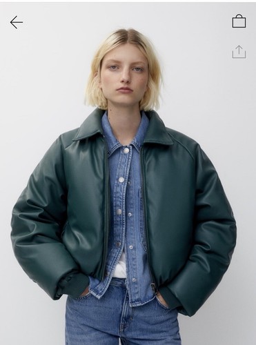 Giacca Bomber Pull & Bear Ecopelle Acne Studios Loewe Verde Baggy Cropped