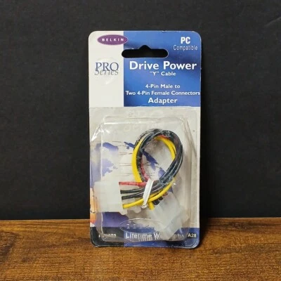Belkin Pro Series F2N503 Drive Power “Y” Cable 4 Pin Male to Two 4 Pin Female - Image 1 of 4